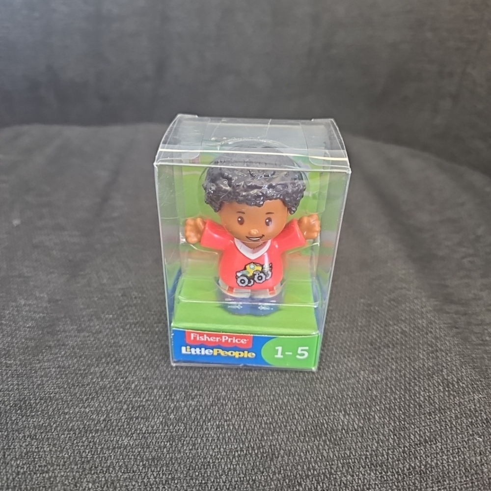 2017 NIP Fisher Price Little People Figure Boy With Monster Truck Shirt